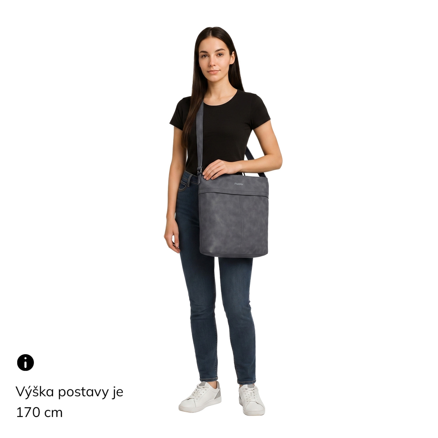 Praktická crossbody kabelka ze syntetického materiálu Tangerin materiál syntetická kůže zapínání na zip barva béžová velikost velká 1108 BE Na postavě