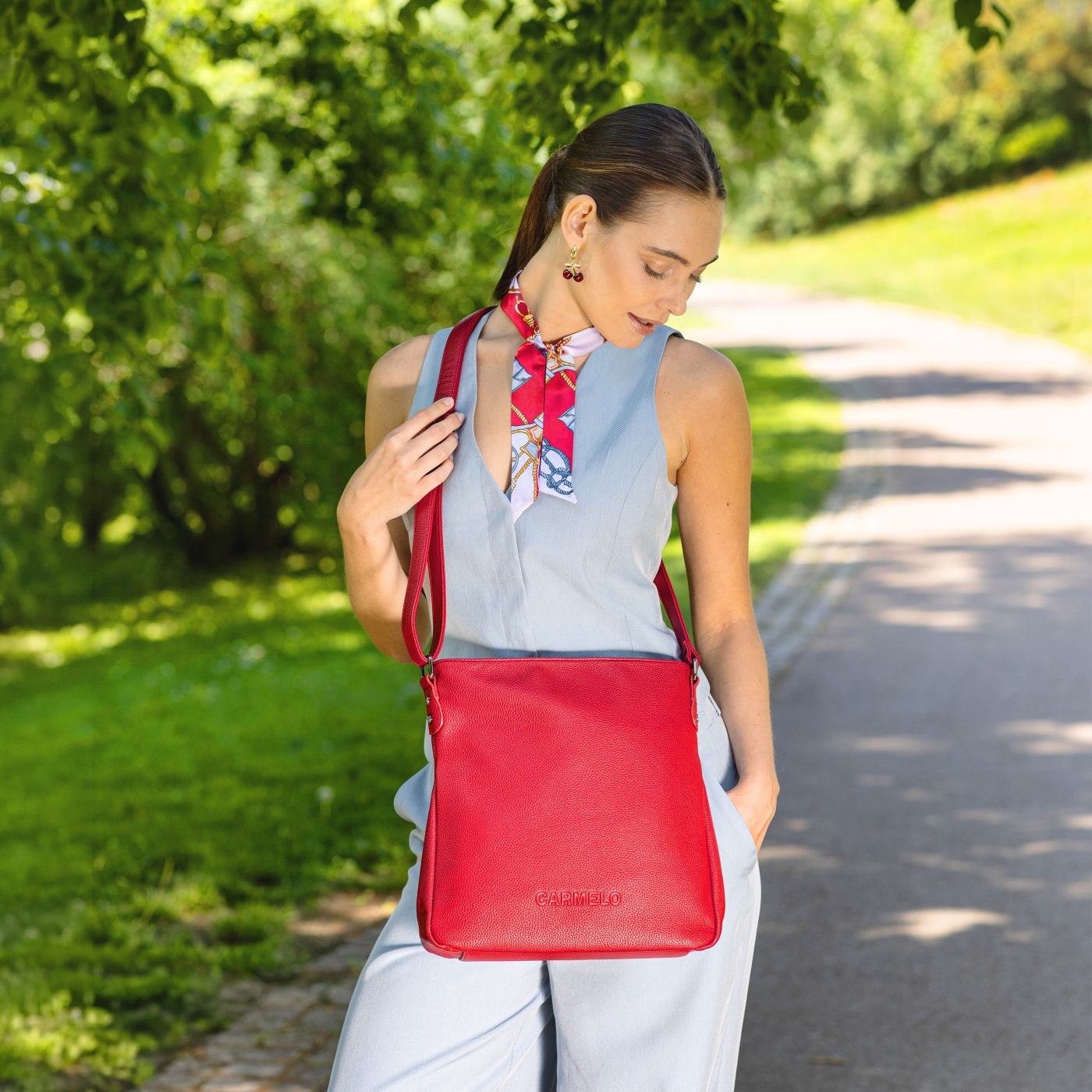 Designový šátek na kabelku Indee materiál polyester barva multicolor S007 Lifestyle