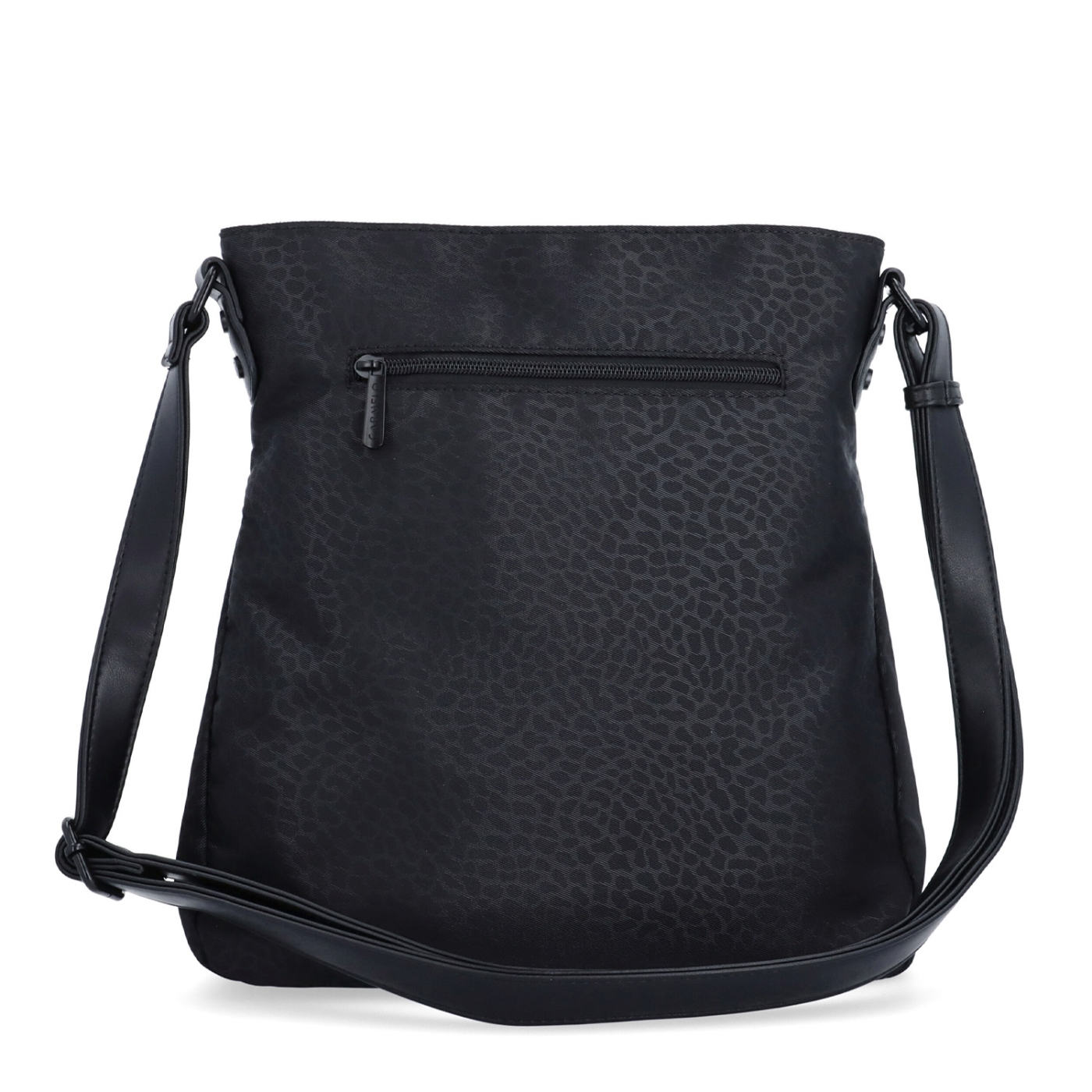 Crossbody kabelka v minimalistickém stylu Carmelo materiál nylon zapínání na zip barva černá velikost střední 6605 C LE Zezadu