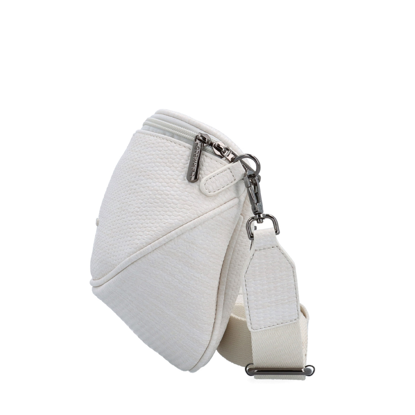 Městská ledvinka pro pohodlné nošení crossbody Carmelo materiál syntetická kůže zapínání na zip barva bílá velikost malá 4399 K Z boku