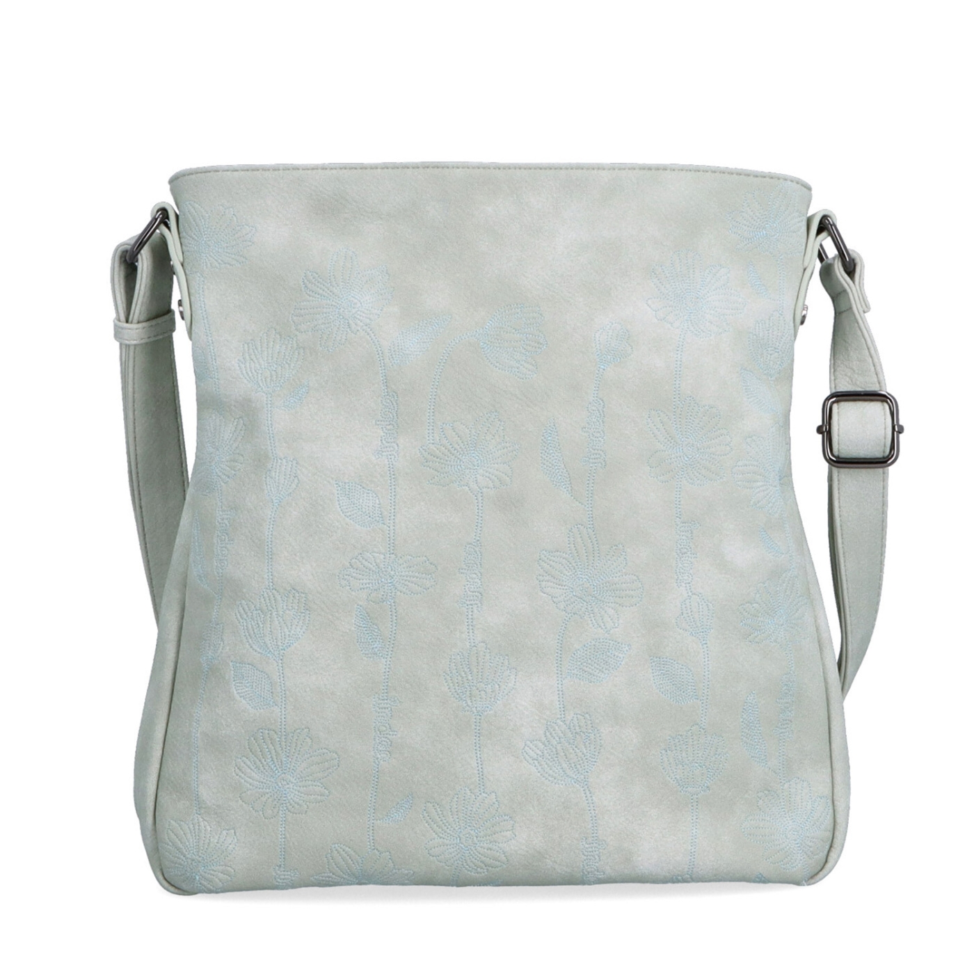 Prostorná crossbody kabelka s motivem Indee materiál syntetická kůže zapínání na zip barva šedá velikost střední 6327 S Zepředu