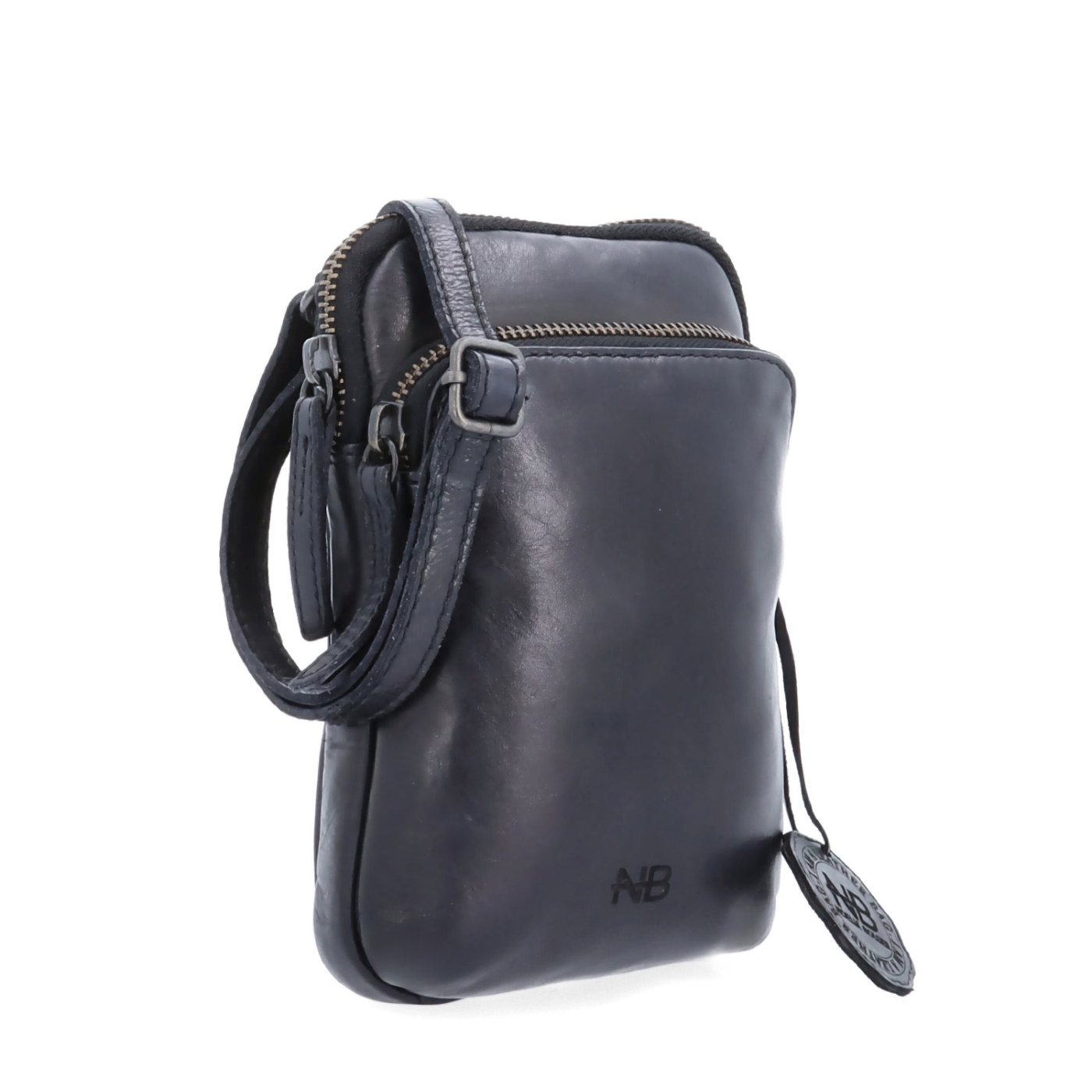 Stylová kožená crossbody taška Noelia Bolger materiál kůže zapínání na zip barva černá velikost malá NB 2419 C