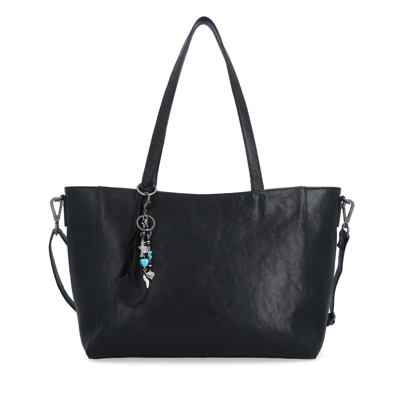 Velká kožená crossbody kabelka s přívěskem Noelia Bolger materiál kůže zapínání na zip barva černá velikost velká NB 3109 C Zepředu