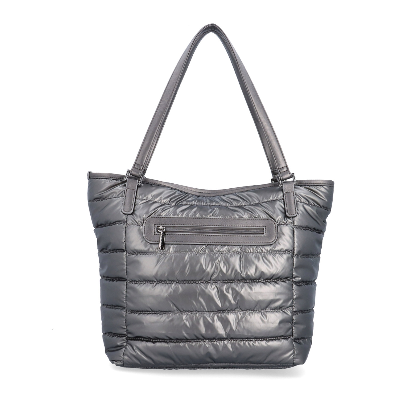 Shopperka přes rameno z nadýchaného materiálu Carmelo materiál nylon zapínání na zip barva metalická velikost velká 4385 TI Zezadu