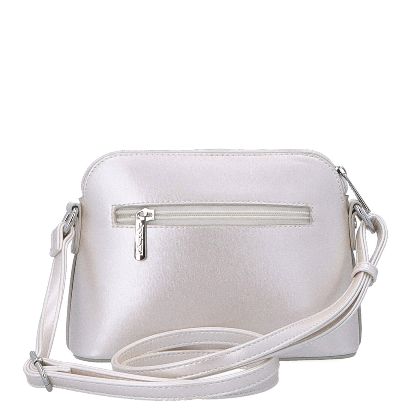 Minimalistická crossbody kabelka Le Sands materiál syntetická kůže zapínání na zip barva béžová velikost malá 7710 PRL Zezadu
