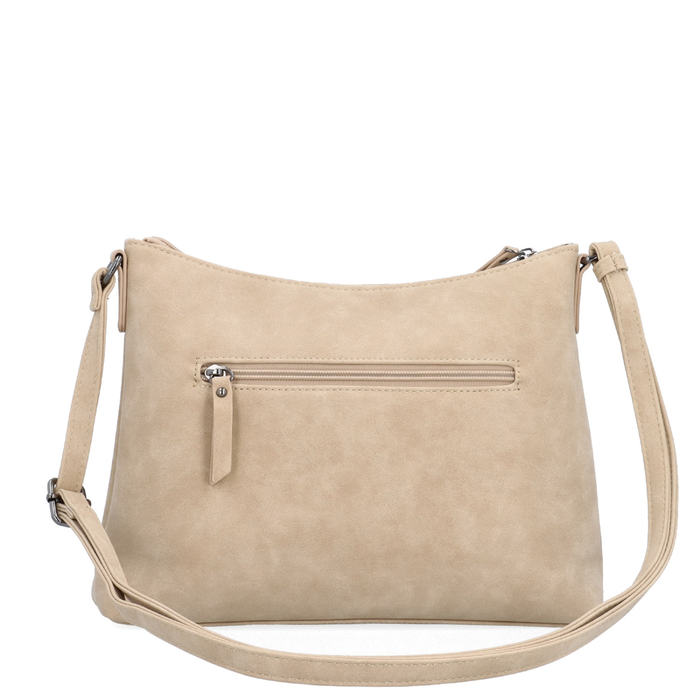 Dámská elegantní crossbody kabelka Tangerin materiál syntetická kůže zapínání na zip barva béžová velikost malá 1110 BE Zezadu