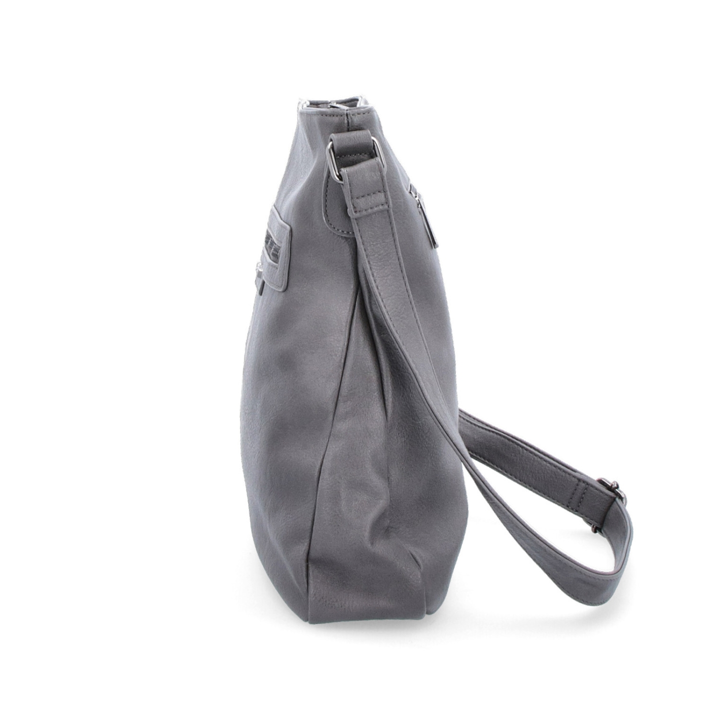 Crossbody kabelka s vnějšími kapsami Tangerin materiál syntetická kůže zapínání na zip barva šedá velikost střední 8008 TS Z boku