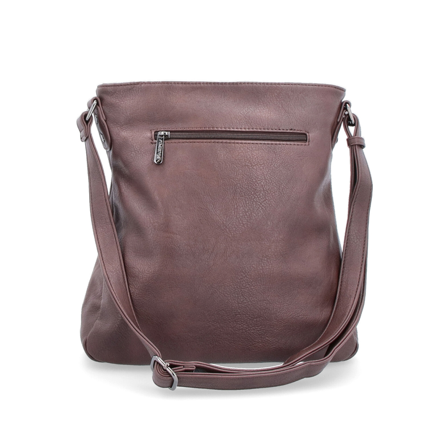 Crossbody kabelka Tangerin materiál syntetická kůže zapínání na zip barva hnědá velikost střední 8004 TH Zezadu