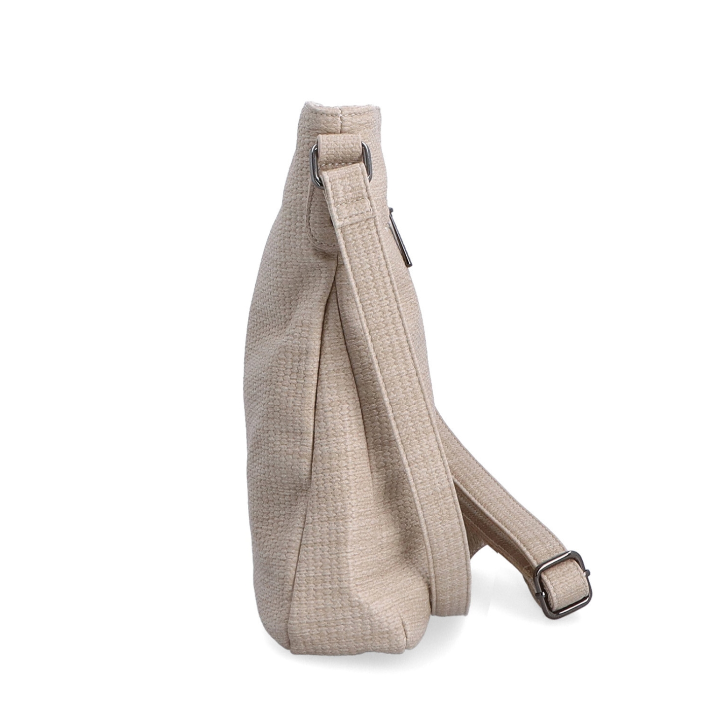 Crossbody kabelka střední velikosti Carmelo materiál syntetická kůže zapínání na zip barva béžová velikost střední 4305 BE Z boku