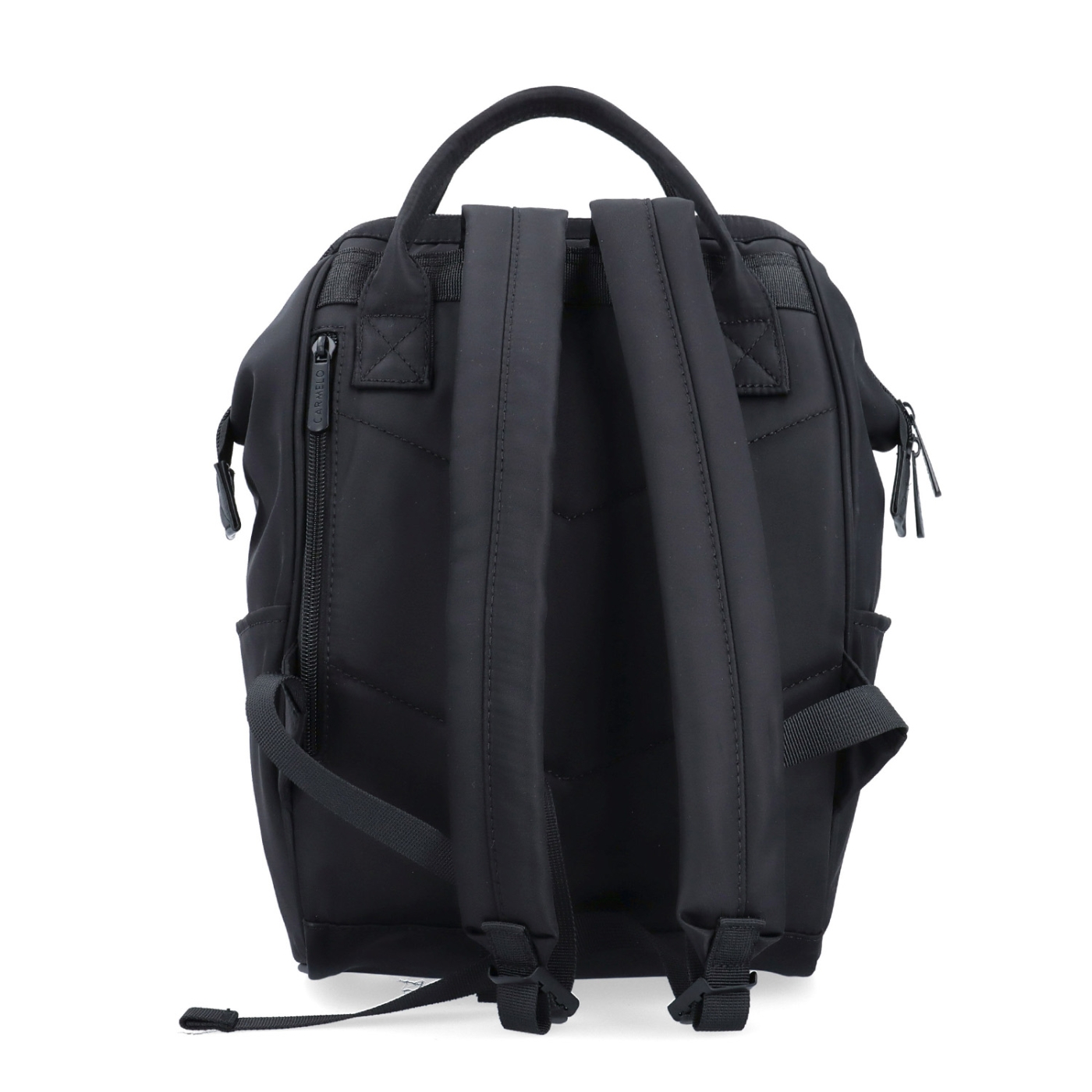 Praktický dámský batoh pro každý den Carmelo materiál nylon zapínání na zip barva černá velikost střední 6611 C Zezadu