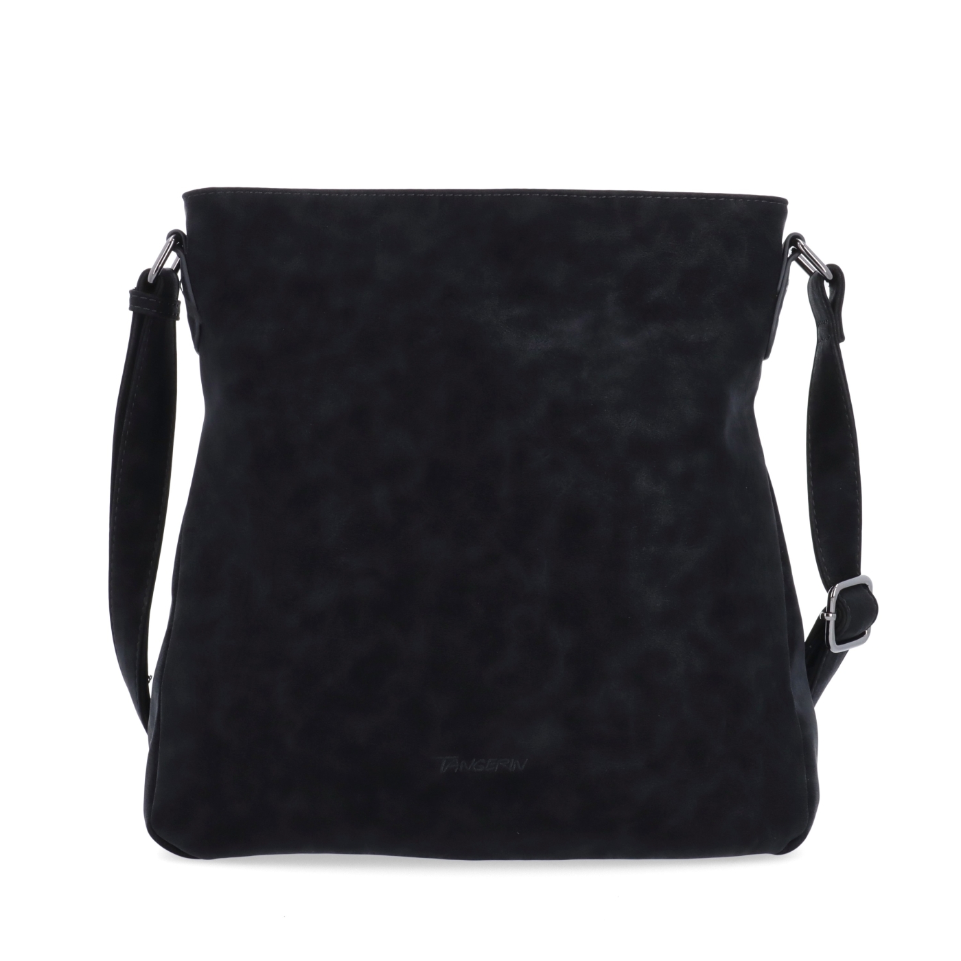 Stylová crossbody kabelka s čistým designem Tangerin materiál syntetická kůže zapínání na zip barva černá velikost střední 1101 C Zepředu
