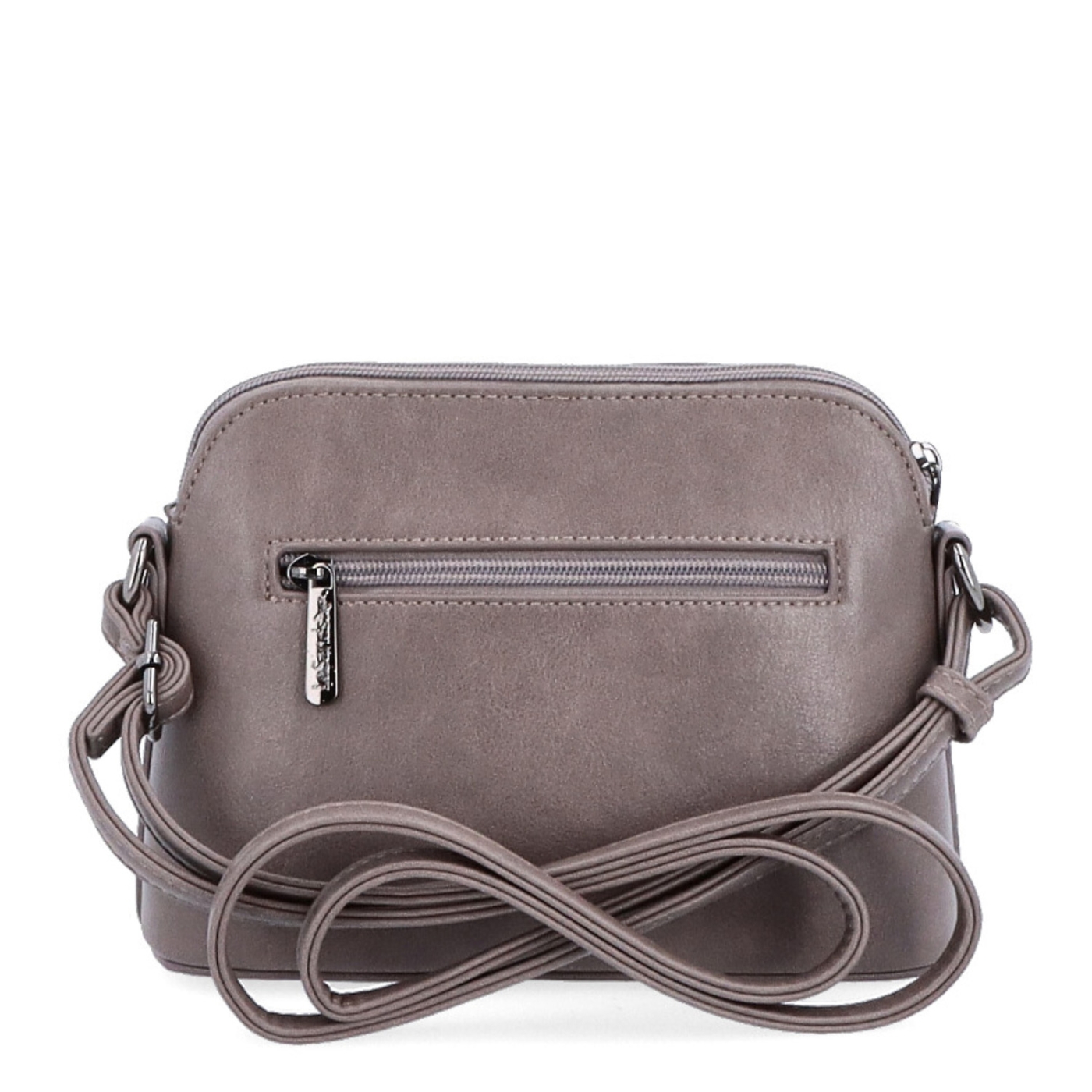 Minimalistická crossbody kabelka LeSands materiál syntetická kůže zapínání na zip barva taupe velikost malá 7710 T Zezadu