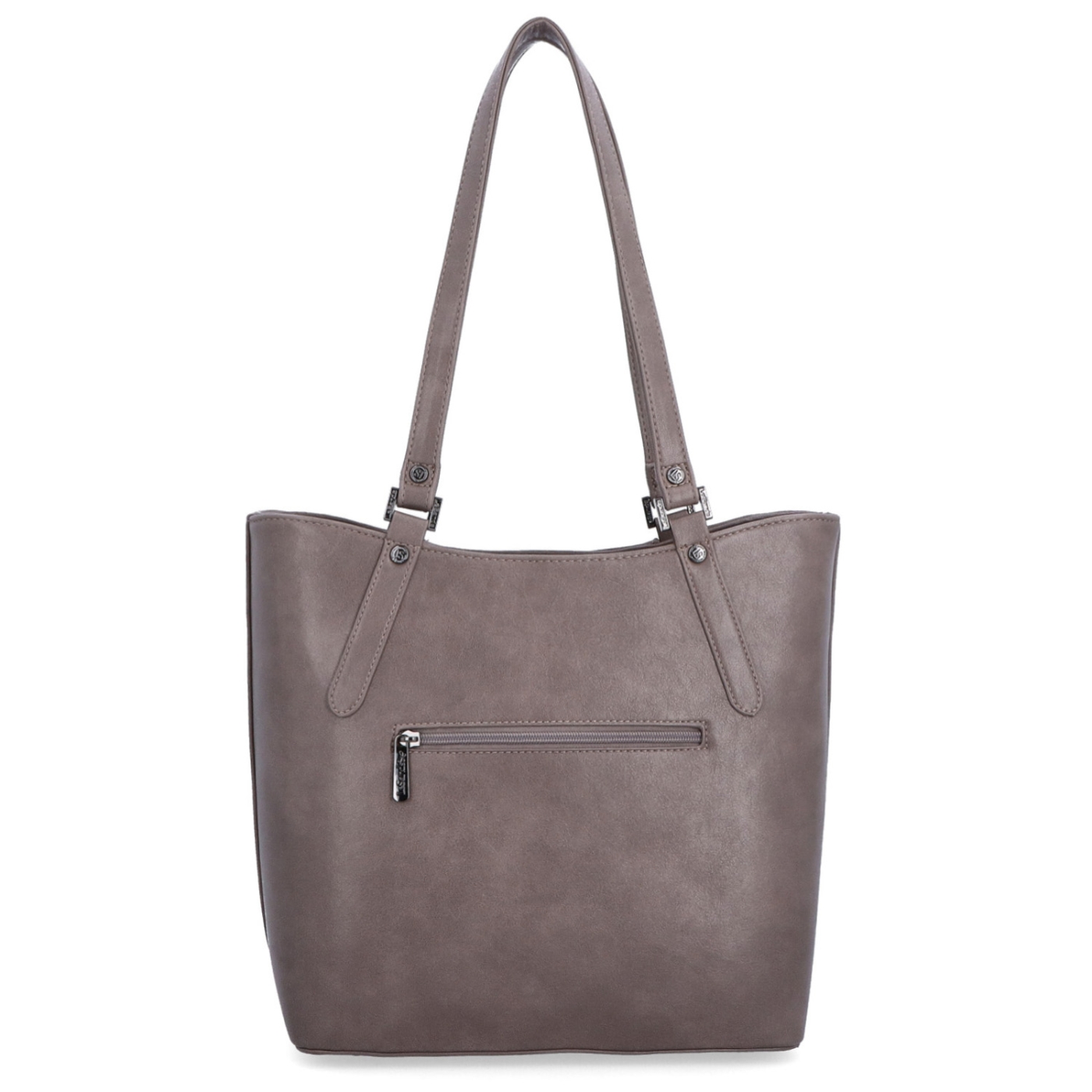 Prostorná shopper kabelka přes rameno Le Sands materiál syntetická kůže zapínání na zip barva taupe velikost velká 7703 T Zezadu