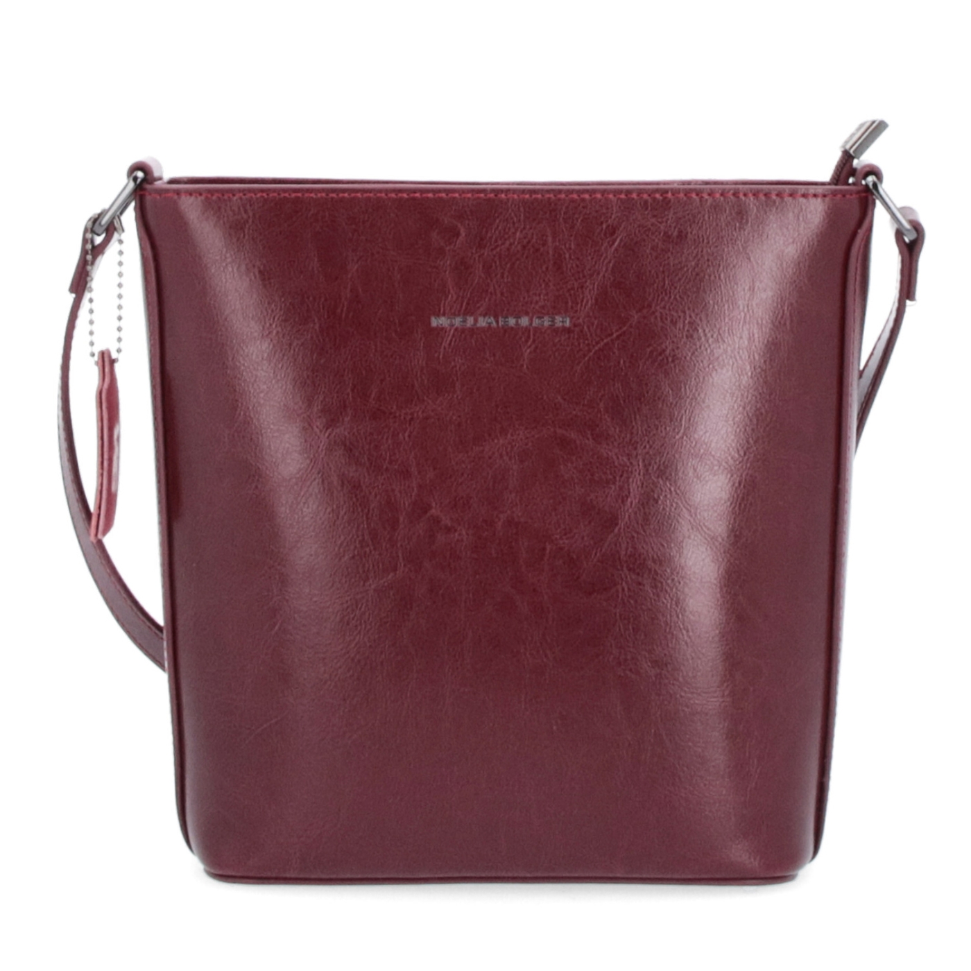 Malá elegantní kožená crossbody kabelka Noelia Bolger materiál kůže zapínání na zip barva červená velikost malá NB 0065 TCV Zepředu