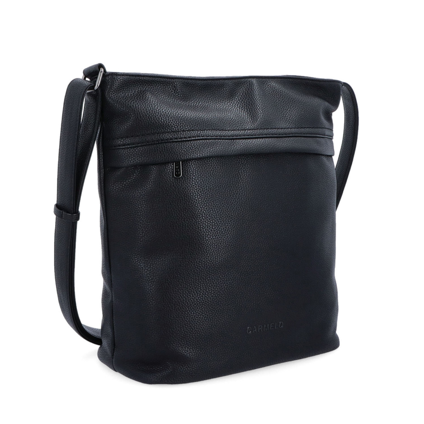 Velká crossbody kabelka Carmelo materiál syntetická kůže zapínání na zip barva černá velikost velká 4322 C