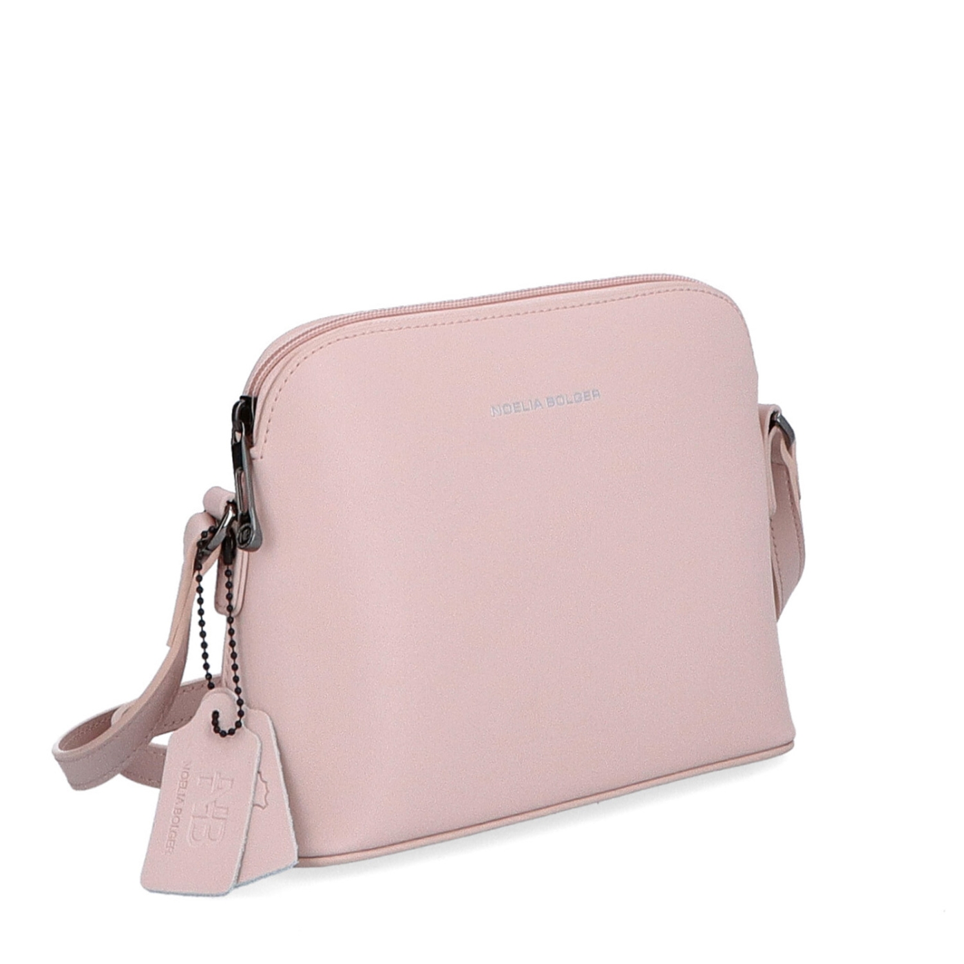 Kožená kabelka crossbody Noelia Bolger Noelia Bolger materiál kůže zapínání na zip barva růžová velikost malá NB 0096 R