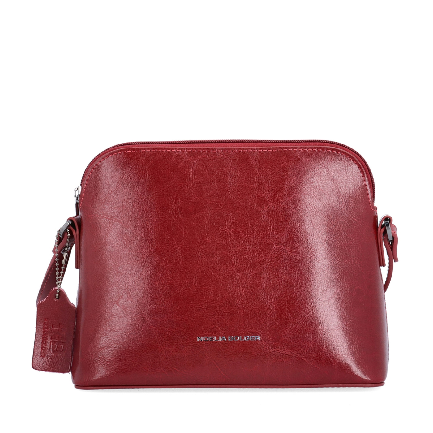 Minimalistická kožená crossbody kabelka na každý den Noelia Bolger materiál kůže zapínání na zip barva červená velikost malá NB 0116 TCV Zepředu