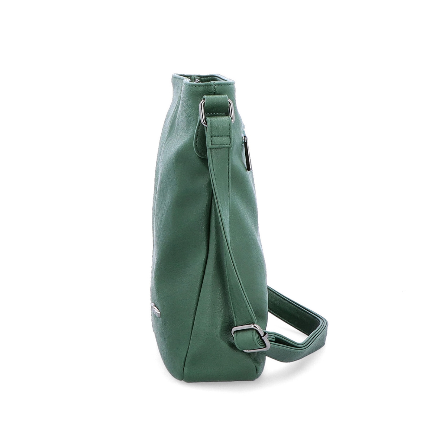 Crossbody kabelka s jednoduchým prošíváním Tangerin materiál syntetická kůže zapínání na zip barva zelená velikost střední 8003 TZE Z boku