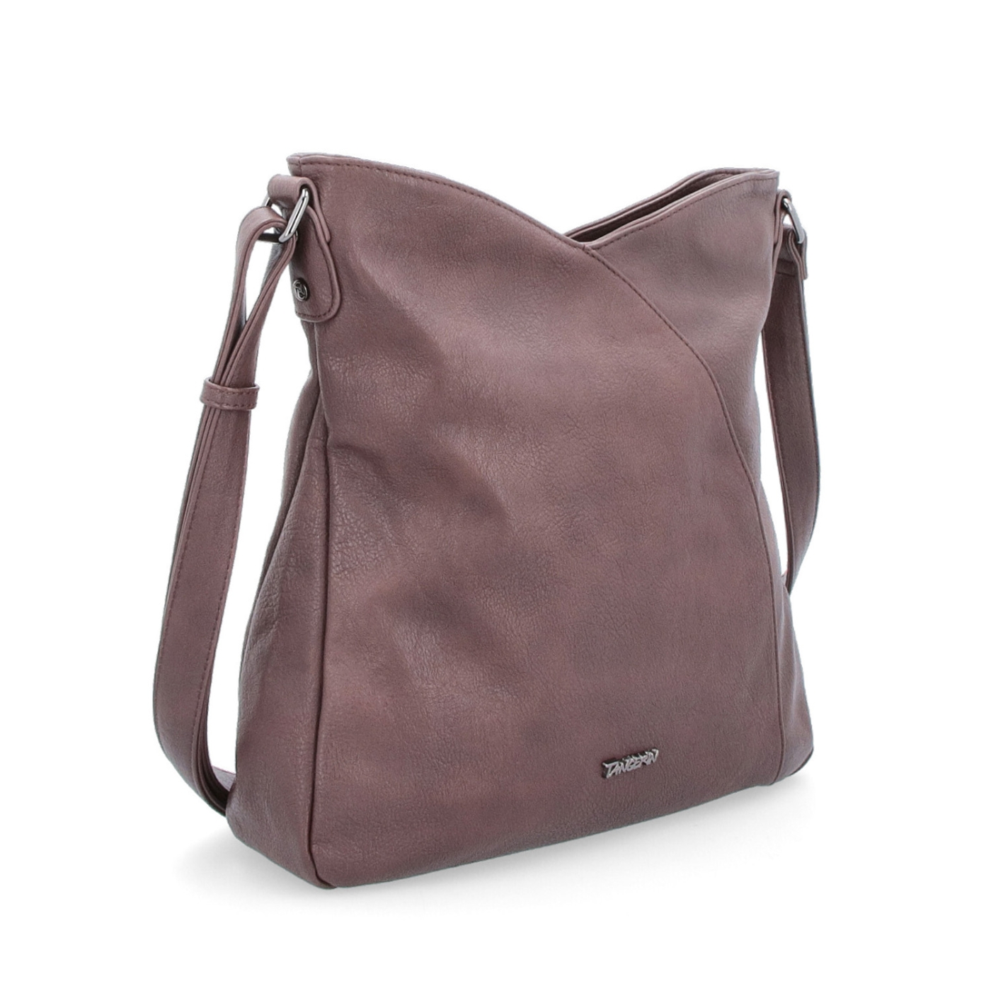 Asymetrická crossbody kabelka s prošíváním Tangerin materiál syntetická kůže zapínání na zip barva hnědá velikost střední 8023 TH