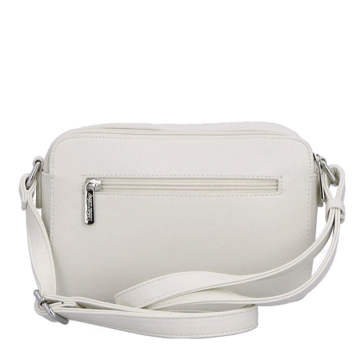 Praktická crossbody kabelka se dvěma kapsami Le Sands materiál syntetická kůže zapínání na zip barva béžová velikost malá 7717 BE Zezadu