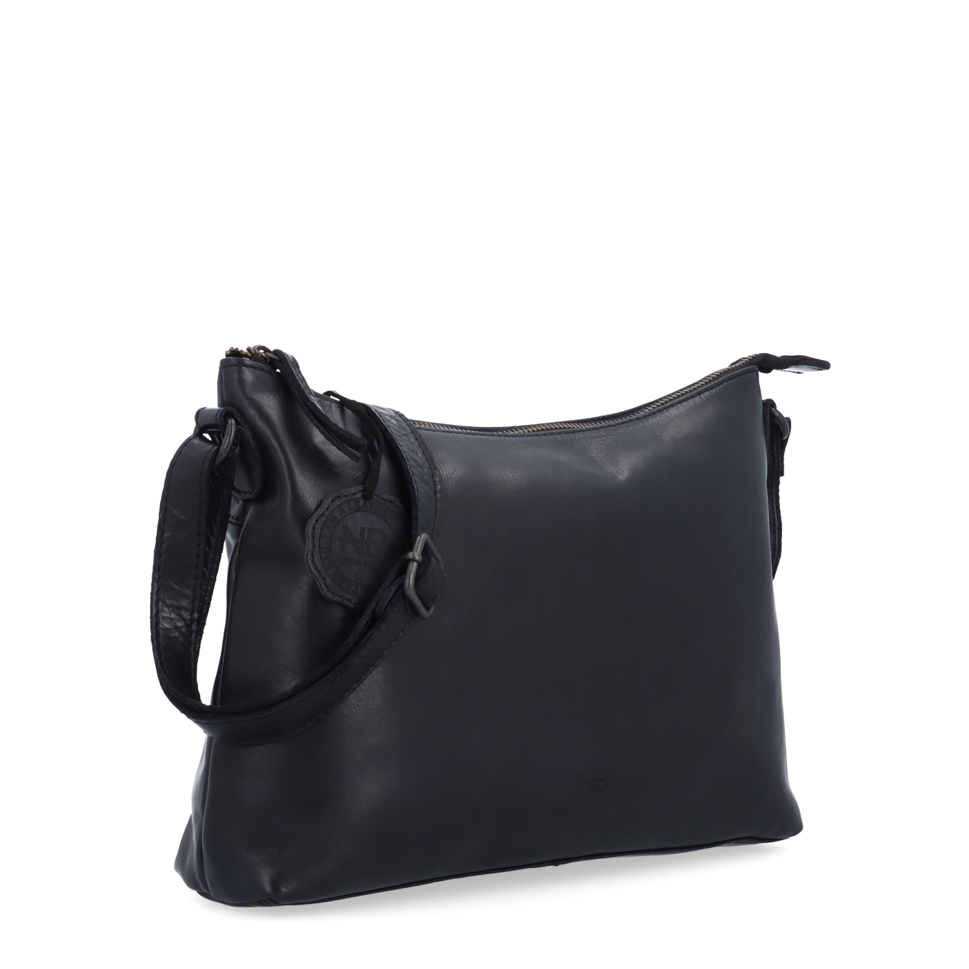 Dámská kožená crossbody kabelka Noelia Bolger materiál kůže zapínání na zip barva černá velikost střední NB 2430 C