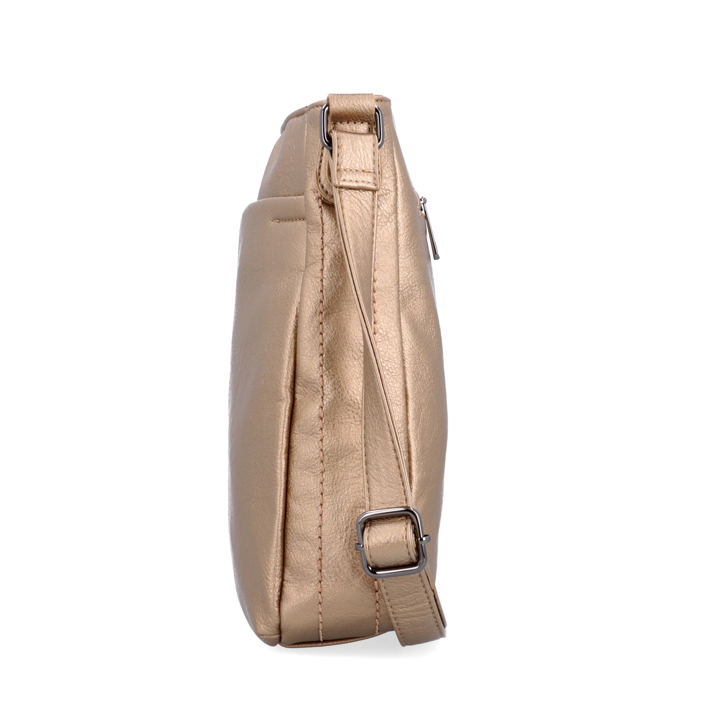 Crossbody kabelka s nastavitelným popruhem Tangerin materiál syntetická kůže zapínání na zip barva metalická velikost střední 8049 ZL Z boku