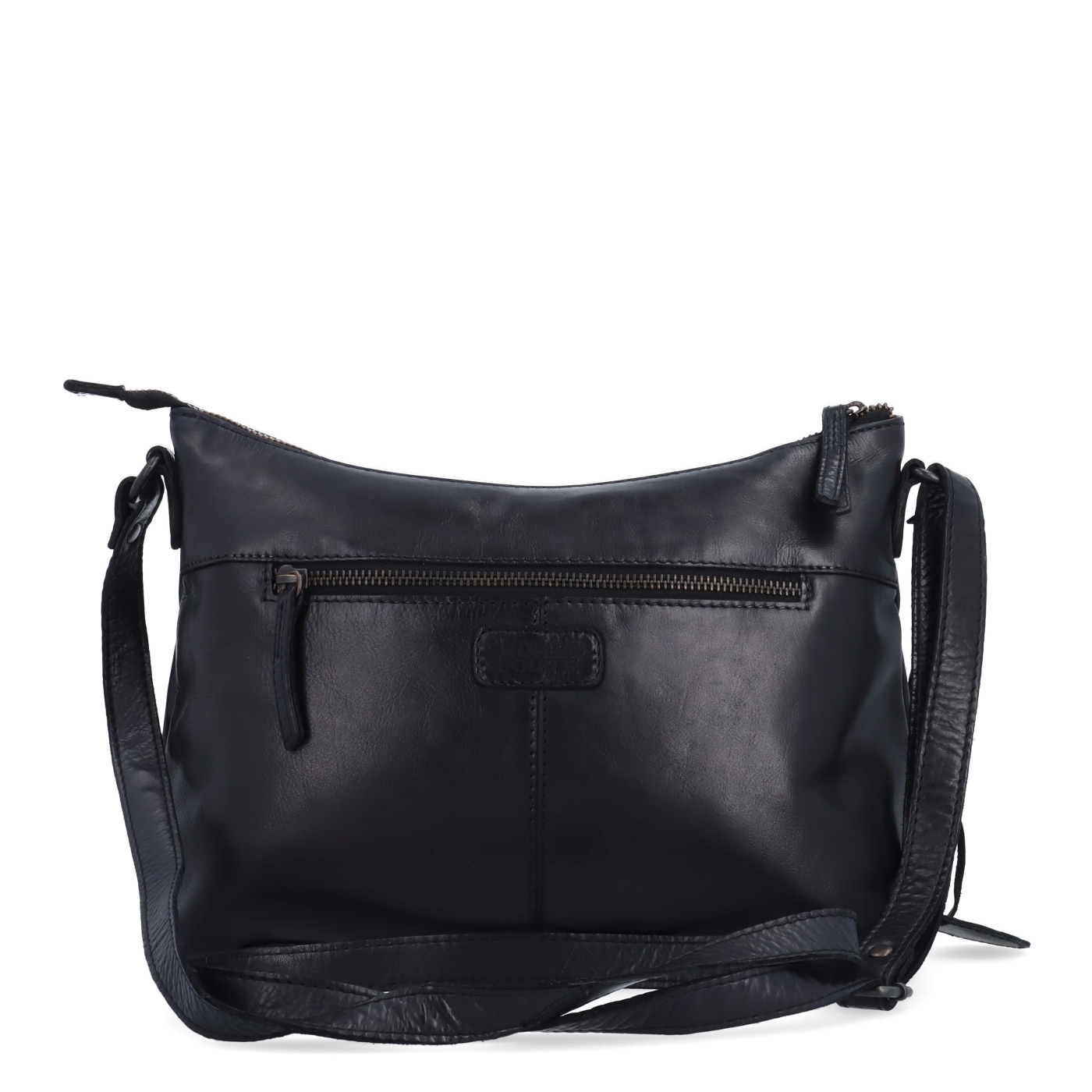 Dámská kožená crossbody kabelka Noelia Bolger materiál kůže zapínání na zip barva černá velikost střední NB 2430 C Zezadu