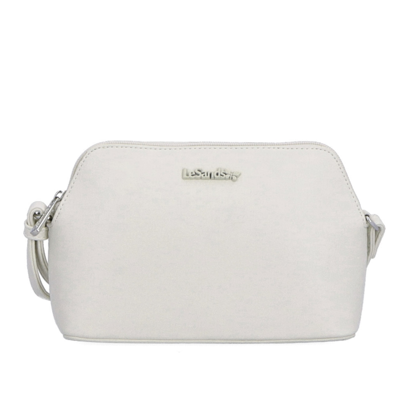 Jemná, minimalistická crossbody kabelka Le Sands materiál syntetická kůže zapínání na zip barva béžová velikost malá 7718 BE Zepředu