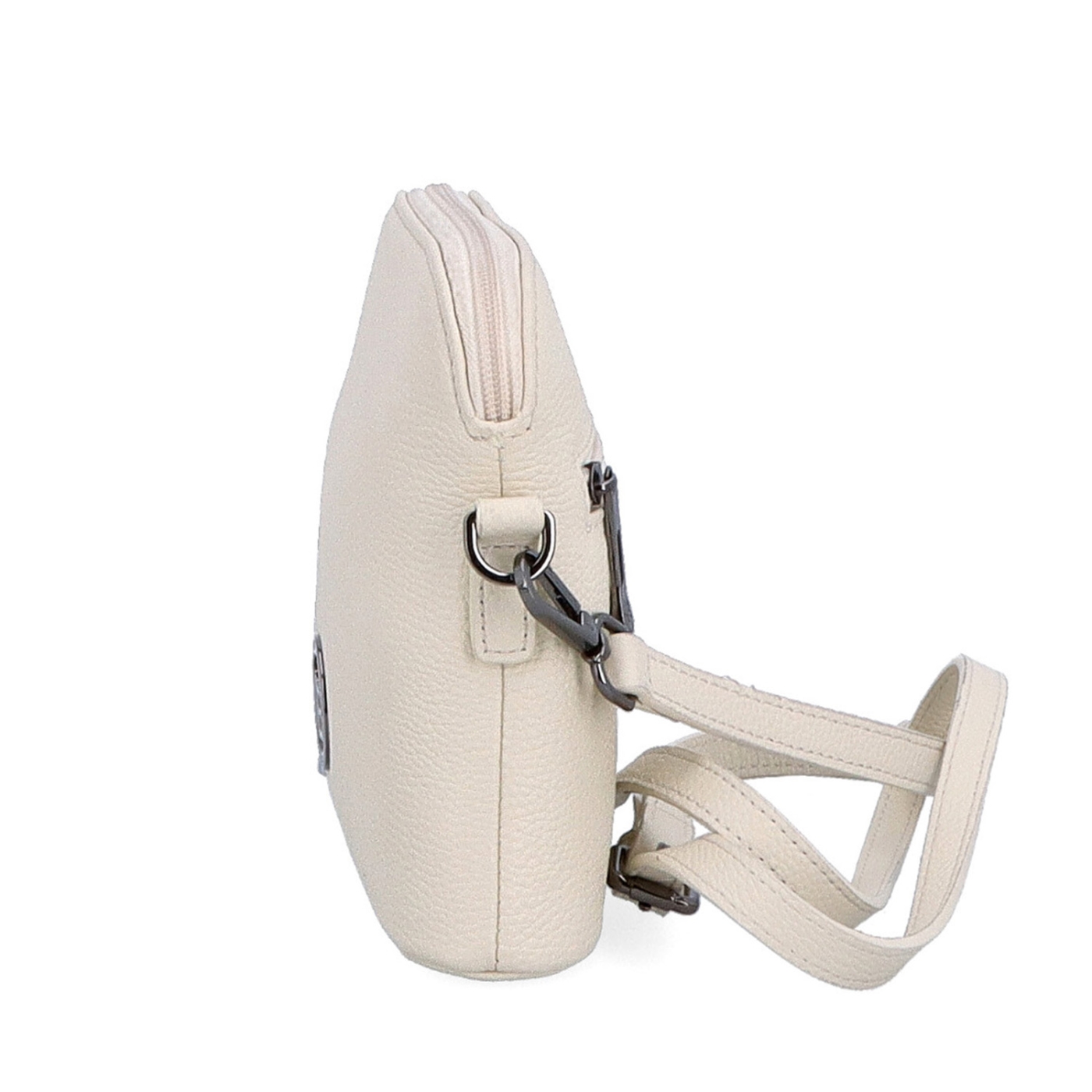 Malá kožená crossbody kabelka Noelia Bolger materiál kůže zapínání na zip barva béžová velikost malá NB 3017 K Z boku