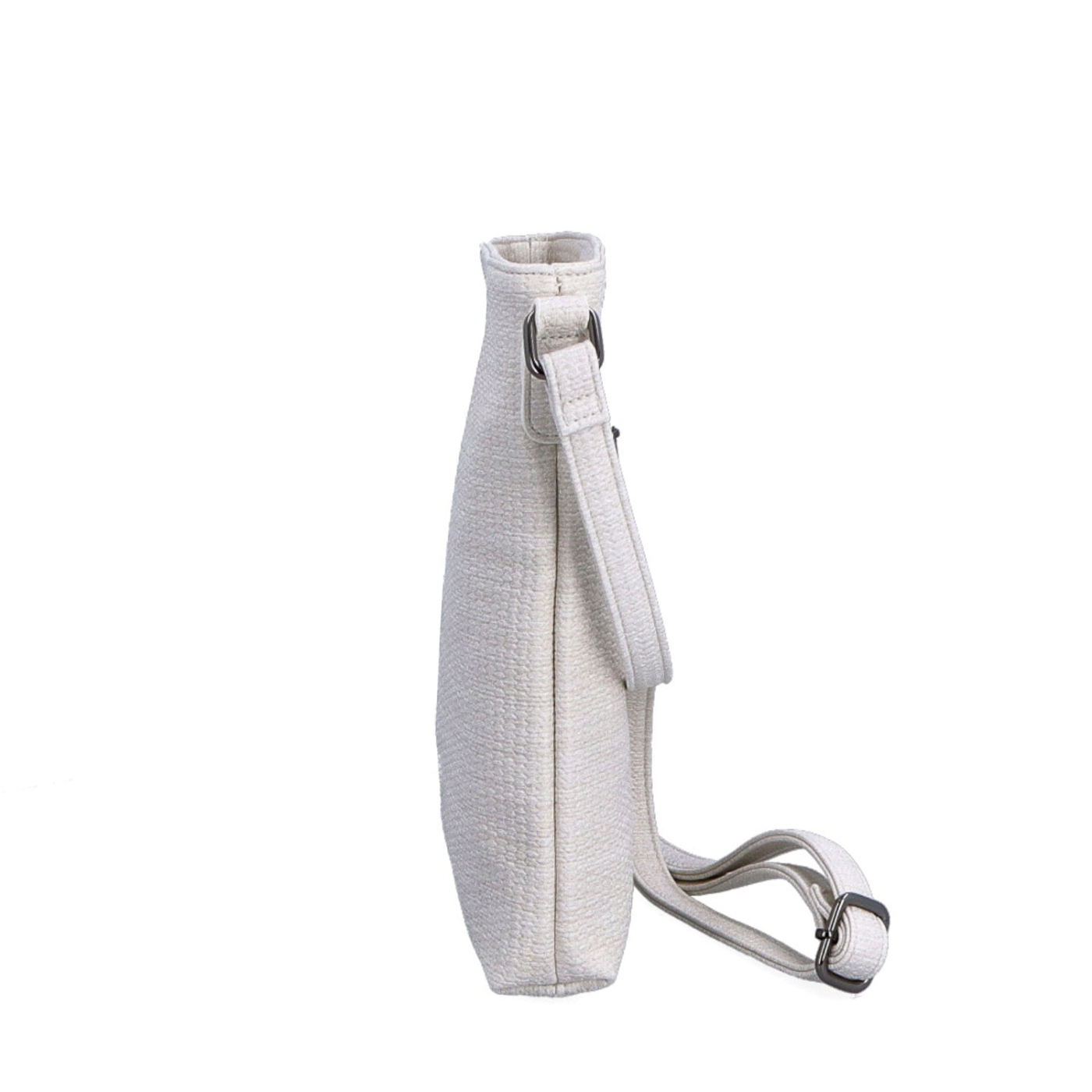Malá slaměná crossbody kabelka Carmelo materiál syntetická kůže zapínání na zip barva béžová velikost malá 4308 K Z boku