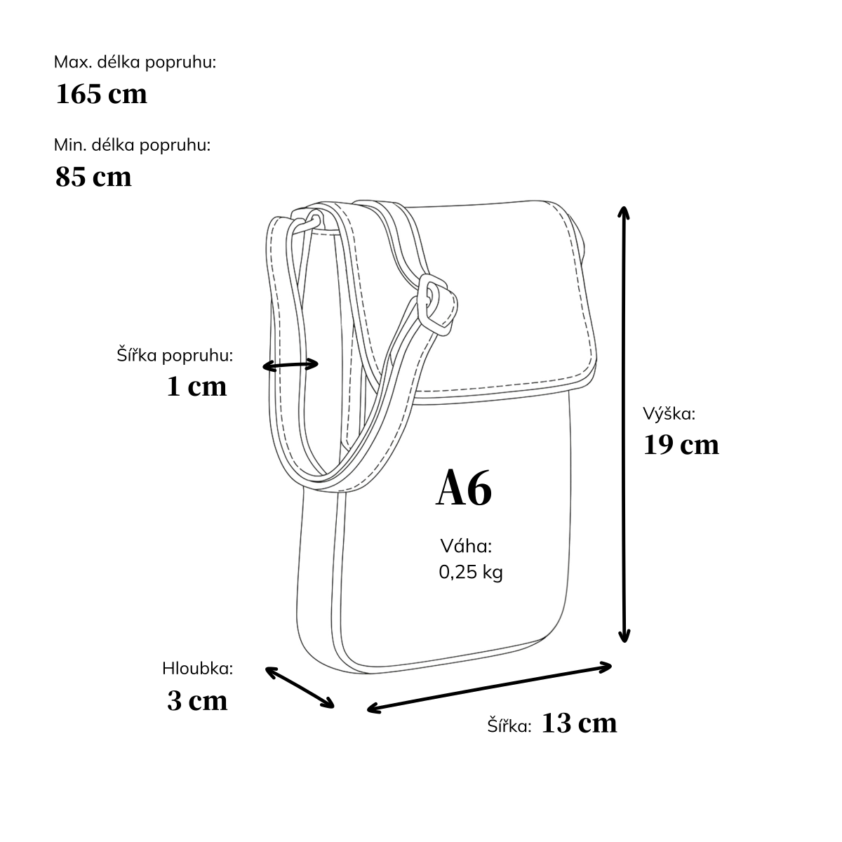 Kožená crossbody taška s klopou Noelia Bolger materiál kůže zapínání s klopou barva černá velikost malá NB 2418 C Rozměry