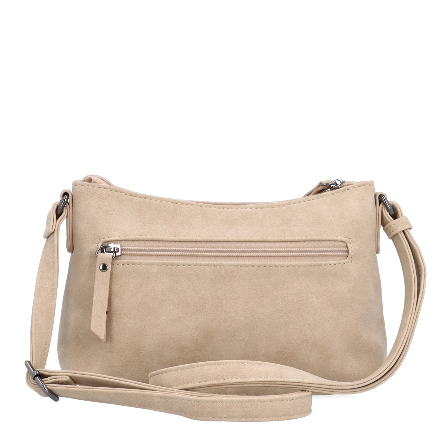 Malá elegantní crossbody kabelka Tangerin materiál syntetická kůže zapínání na zip barva béžová velikost malá 1109 BE Zezadu