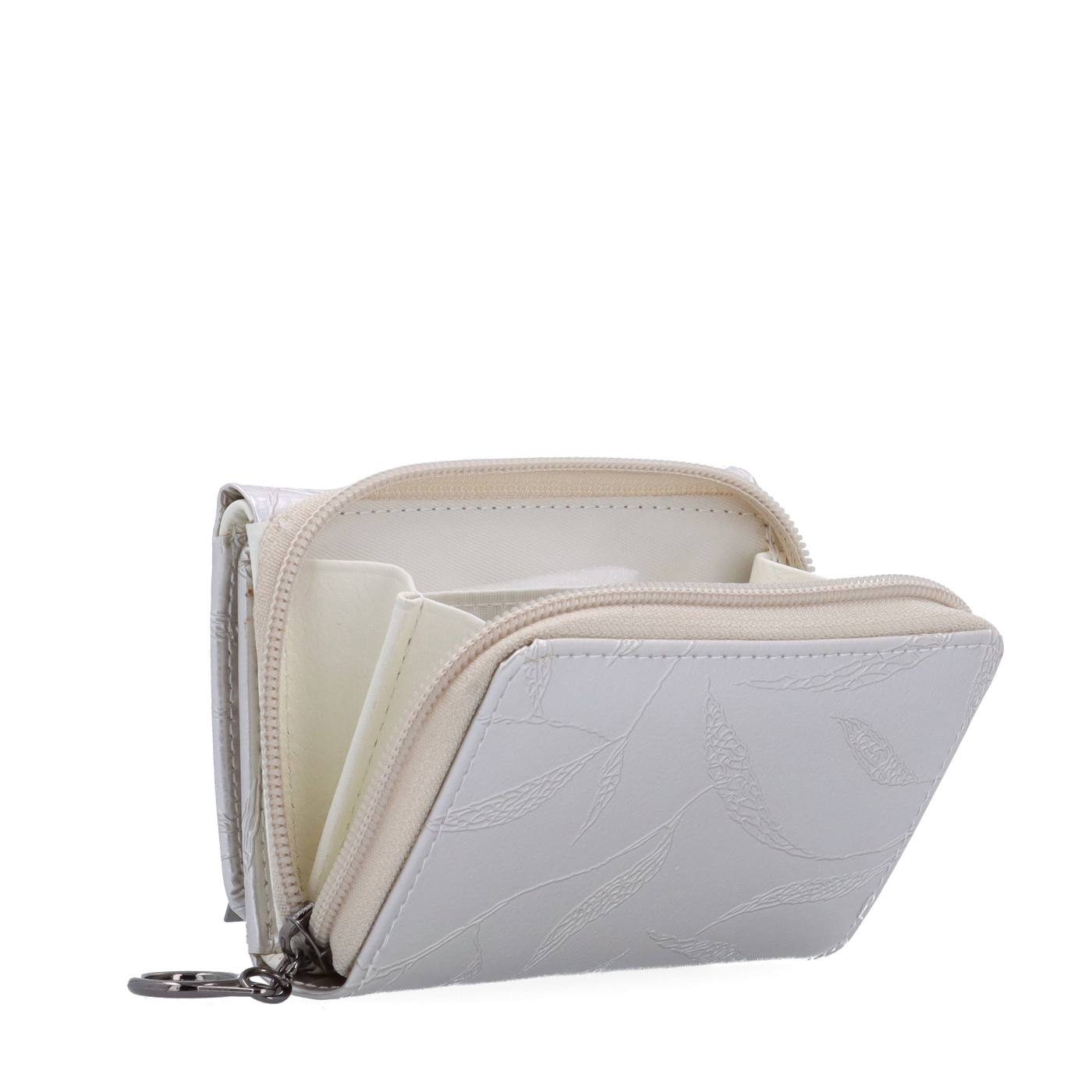 Elegantní lakovaná kožená peněženka Carmelo materiál kůže zapínání na zip barva béžová velikost malá 2105 L K Polobok zezadu
