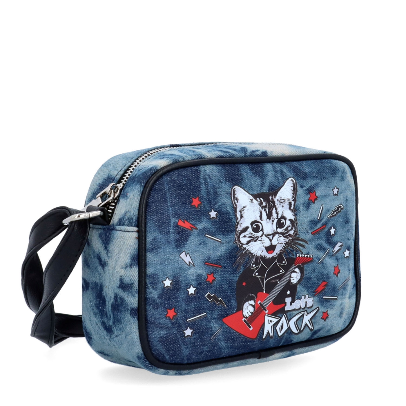 Malá džínová crossbody kabelka Indee materiál textil zapínání na zip barva modrá velikost malá 9305 01