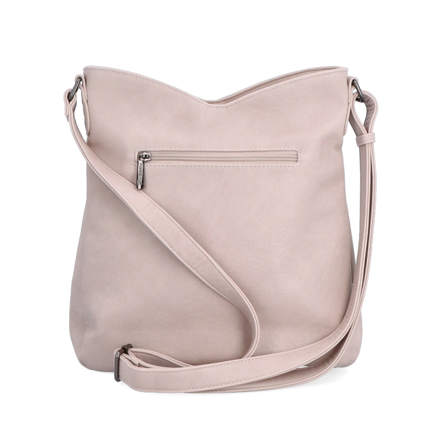 Asymetrická crossbody kabelka s prošíváním Tangerin materiál syntetická kůže zapínání na zip barva růžová velikost střední 8023 LI Zezadu