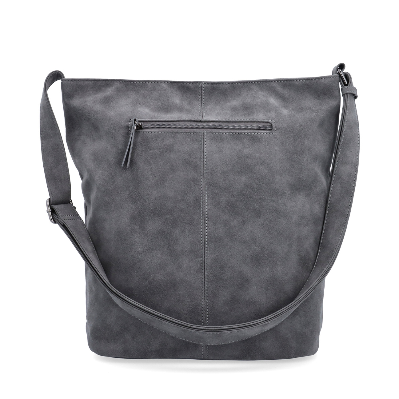 Praktická crossbody kabelka ze syntetického materiálu Tangerin materiál syntetická kůže zapínání na zip barva šedá velikost velká 1108 ANT Zezadu