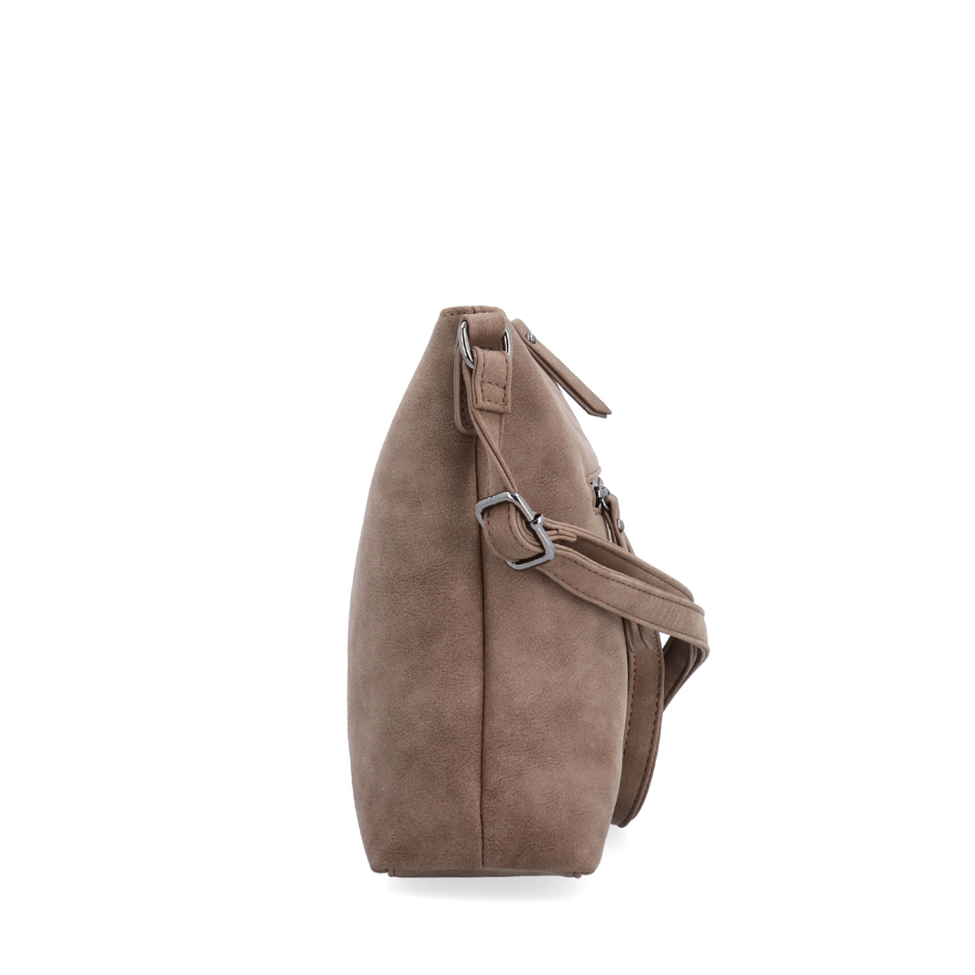 Dámská elegantní crossbody kabelka Tangerin materiál syntetická kůže zapínání na zip barva hnědá velikost malá 1110 H Z boku