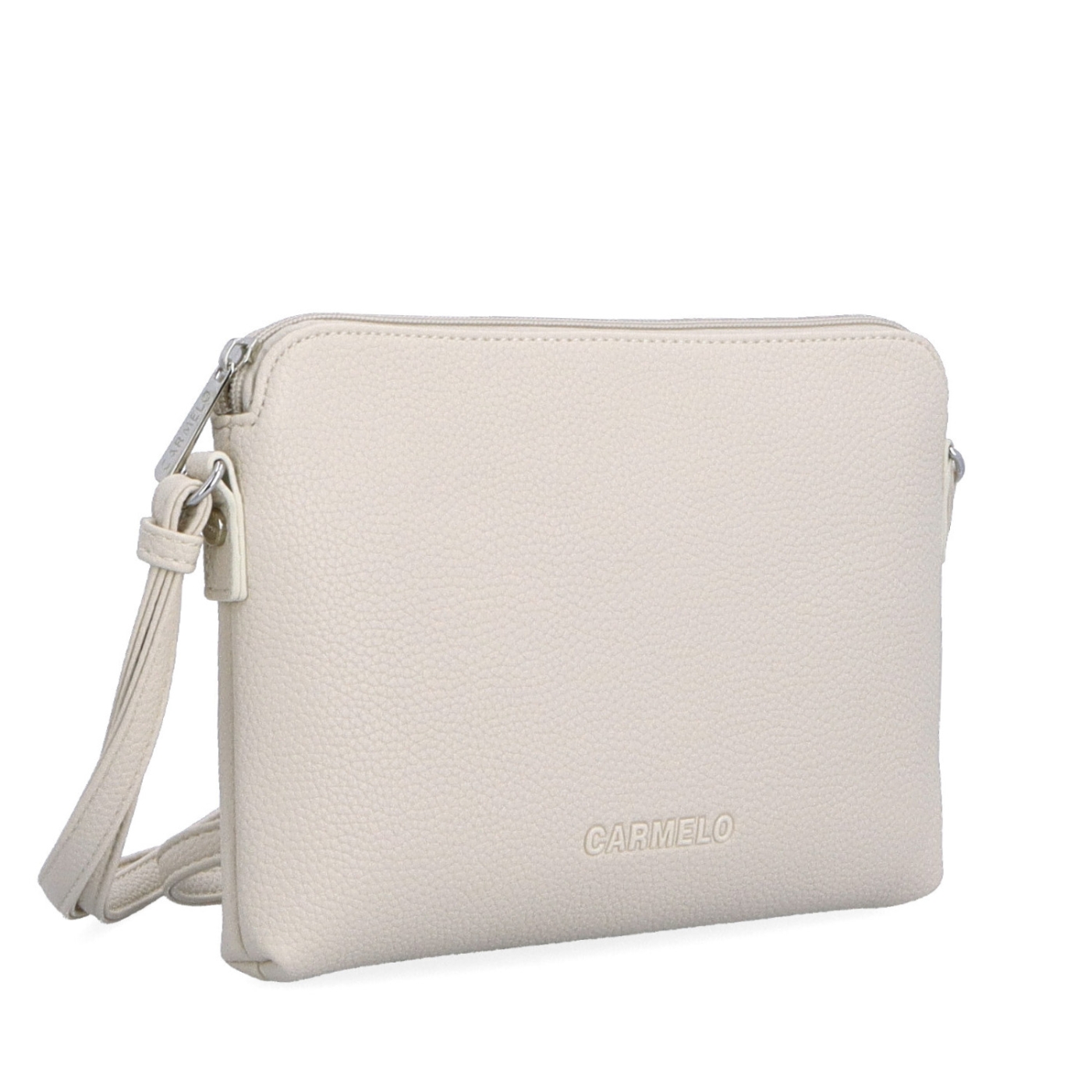 Minimalistická crossbody syntetická kabelka Carmelo materiál syntetická kůže zapínání na zip barva béžová velikost malá 4333 BE