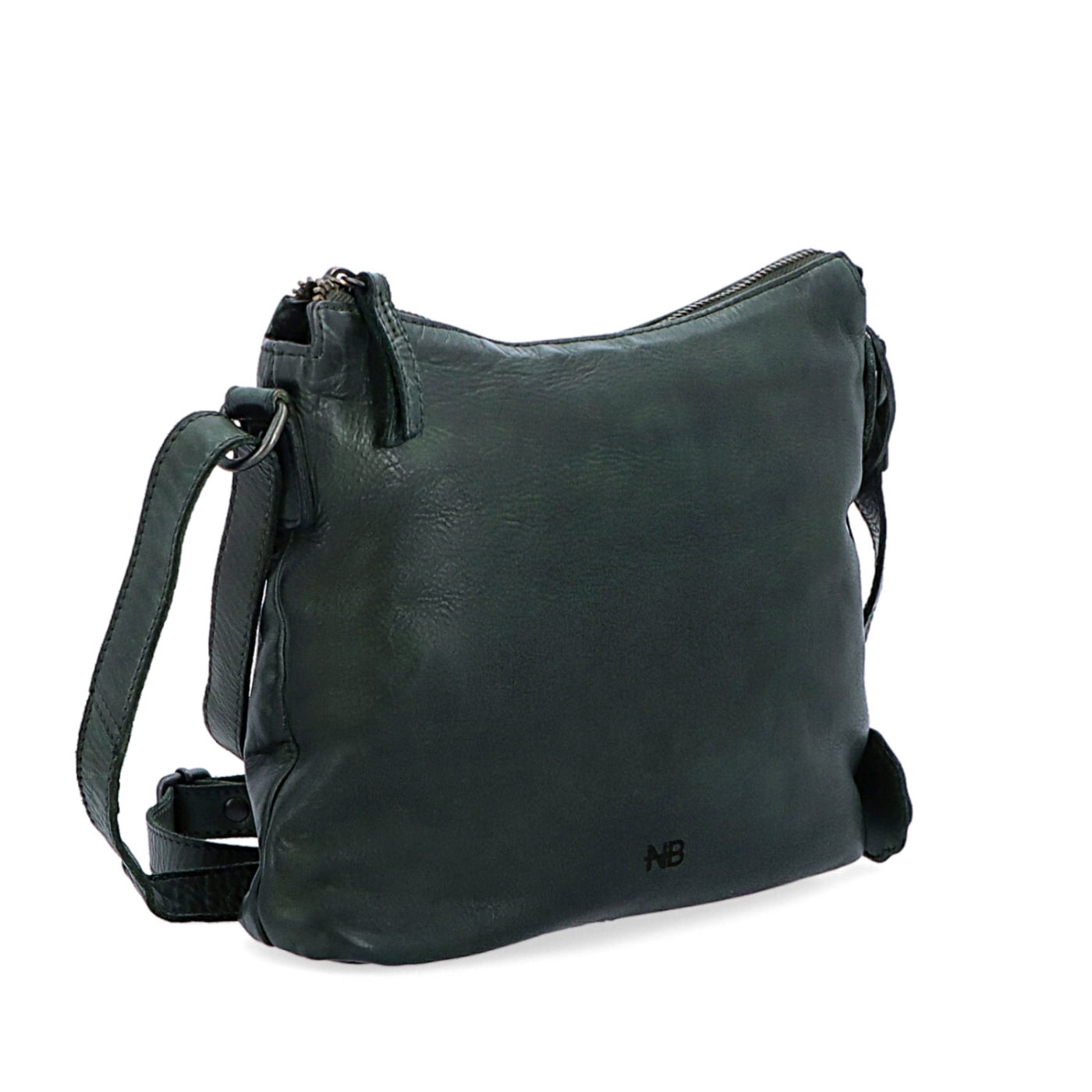 Kožená crossbody kabelka s moderním designem Noelia Bolger materiál kůže zapínání na zip barva zelená velikost malá NB 2400 ZE