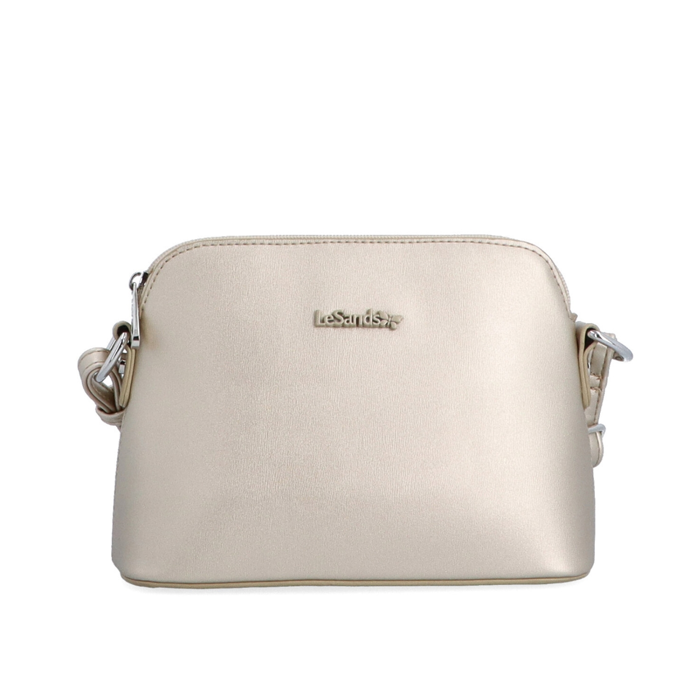 Minimalistická crossbody kabelka Le Sands materiál syntetická kůže zapínání na zip barva metalická velikost malá 7710 ZL Zepředu