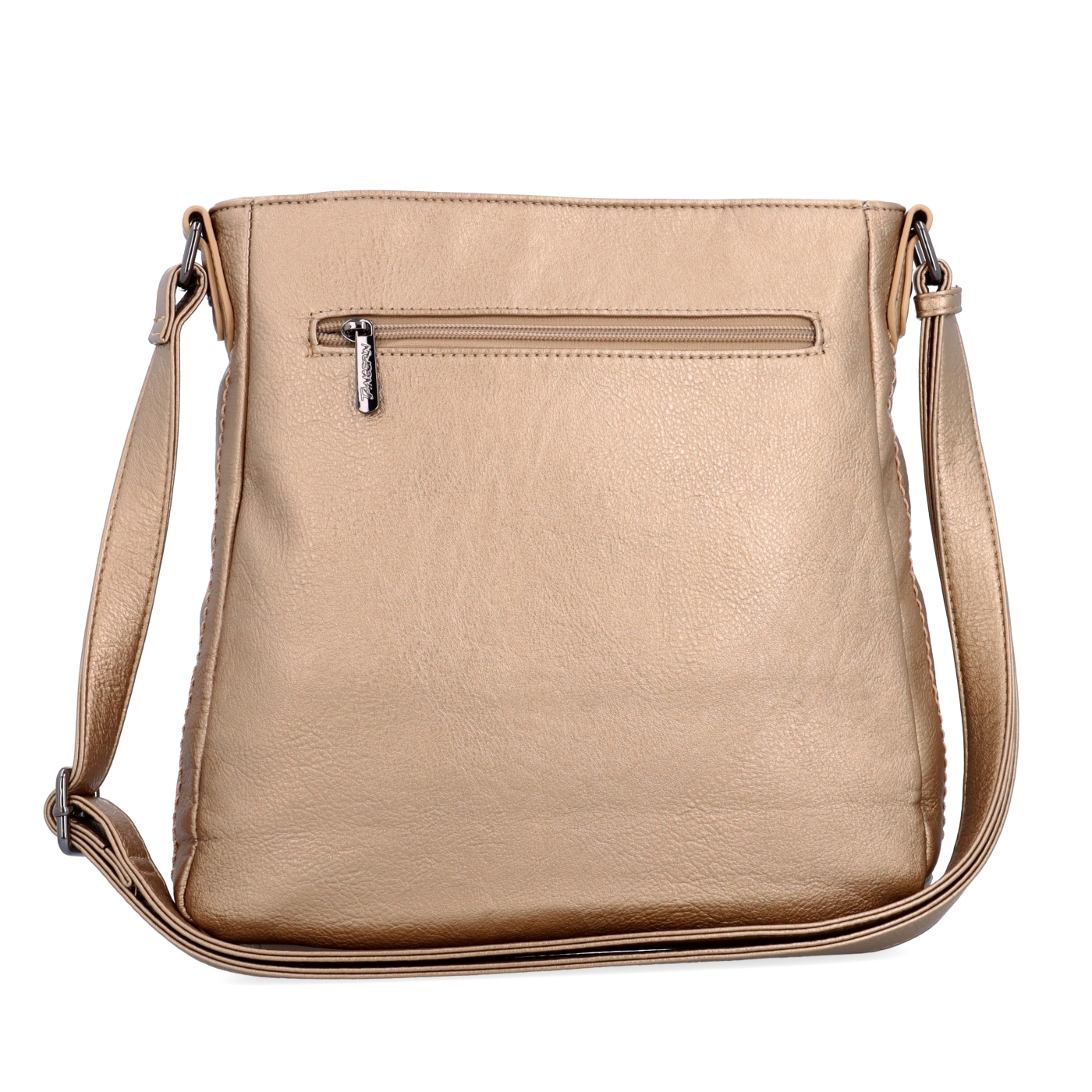 Crossbody kabelka s nastavitelným popruhem Tangerin materiál syntetická kůže zapínání na zip barva metalická velikost střední 8049 ZL Zezadu