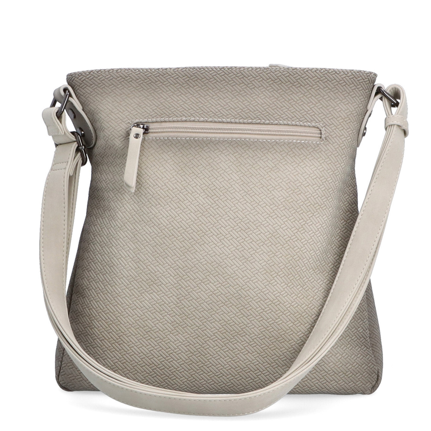 Střední jednoduchá crossbody kabelka Indee materiál syntetická kůže zapínání na zip barva béžová velikost střední 6317 K Zezadu