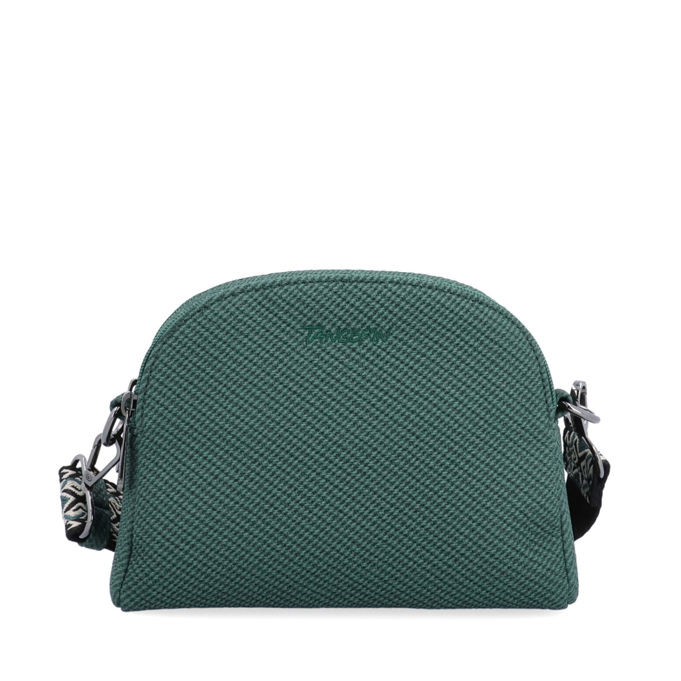 Stylová crossbody kabelka s texturovaným povrchem Tangerin materiál syntetická kůže zapínání na zip barva zelená velikost malá 4365 ZE Zepředu