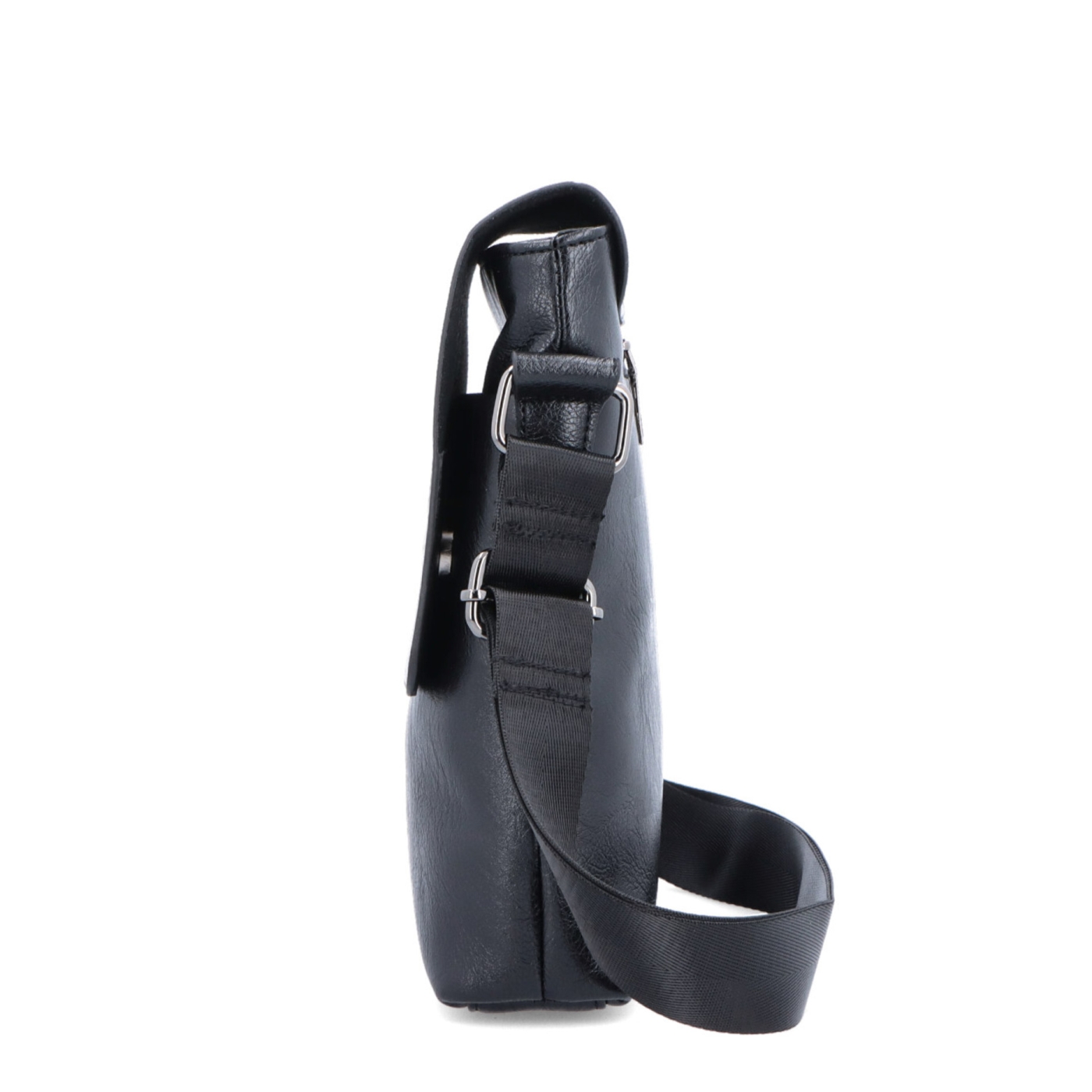 Crossbody taška s klopou Tangerin materiál syntetická kůže zapínání na zip barva černá velikost střední 2325 C Z boku