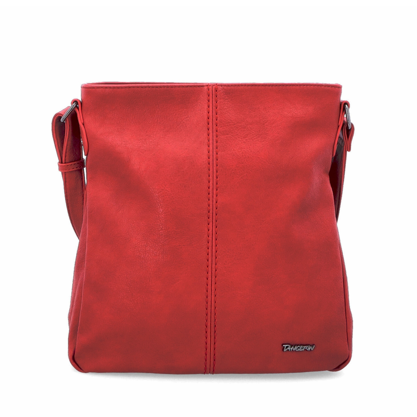 Crossbody kabelka s jednoduchým prošíváním Tangerin materiál syntetická kůže zapínání na zip barva červená velikost střední 8003 CV Zepředu