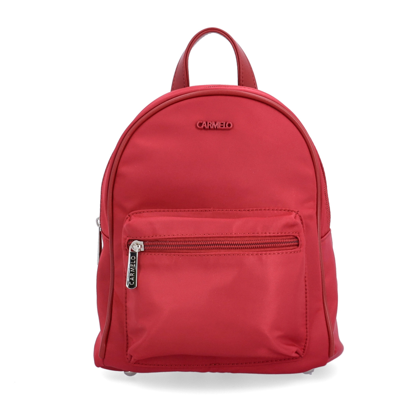 Malý nylonový batůžek pro ženy Carmelo materiál nylon zapínání na zip barva červená velikost malá 6604 CV Zepředu
