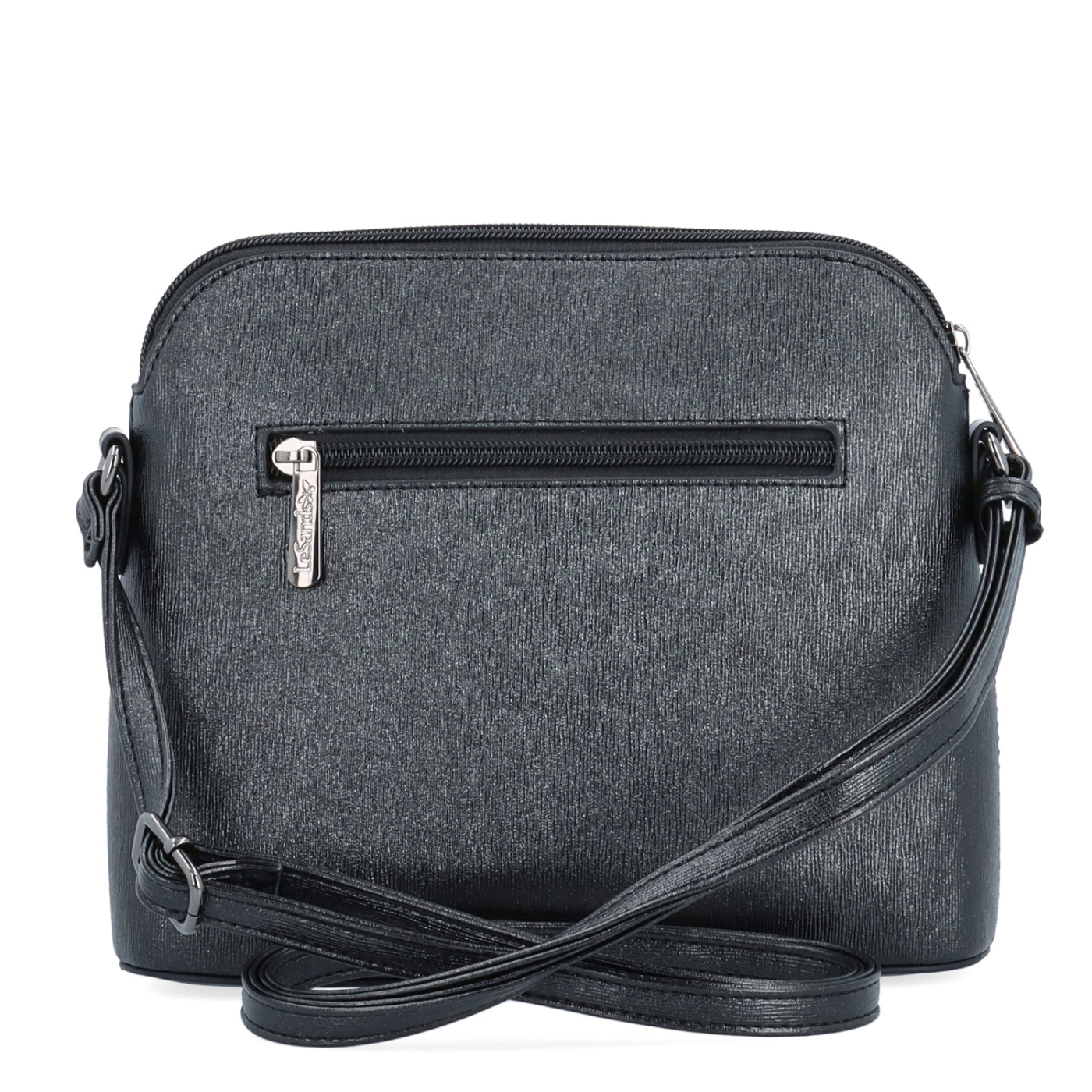 Elegantní crossbody kabelka s čistým designem LeSands materiál syntetická kůže zapínání na zip barva černá velikost malá 4607 C Zezadu