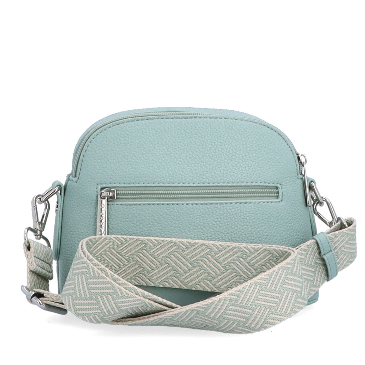 Malá crossbody kabelka s širokým popruhem Carmelo materiál syntetická kůže zapínání na zip barva zelená velikost malá 4355 SZE Zezadu