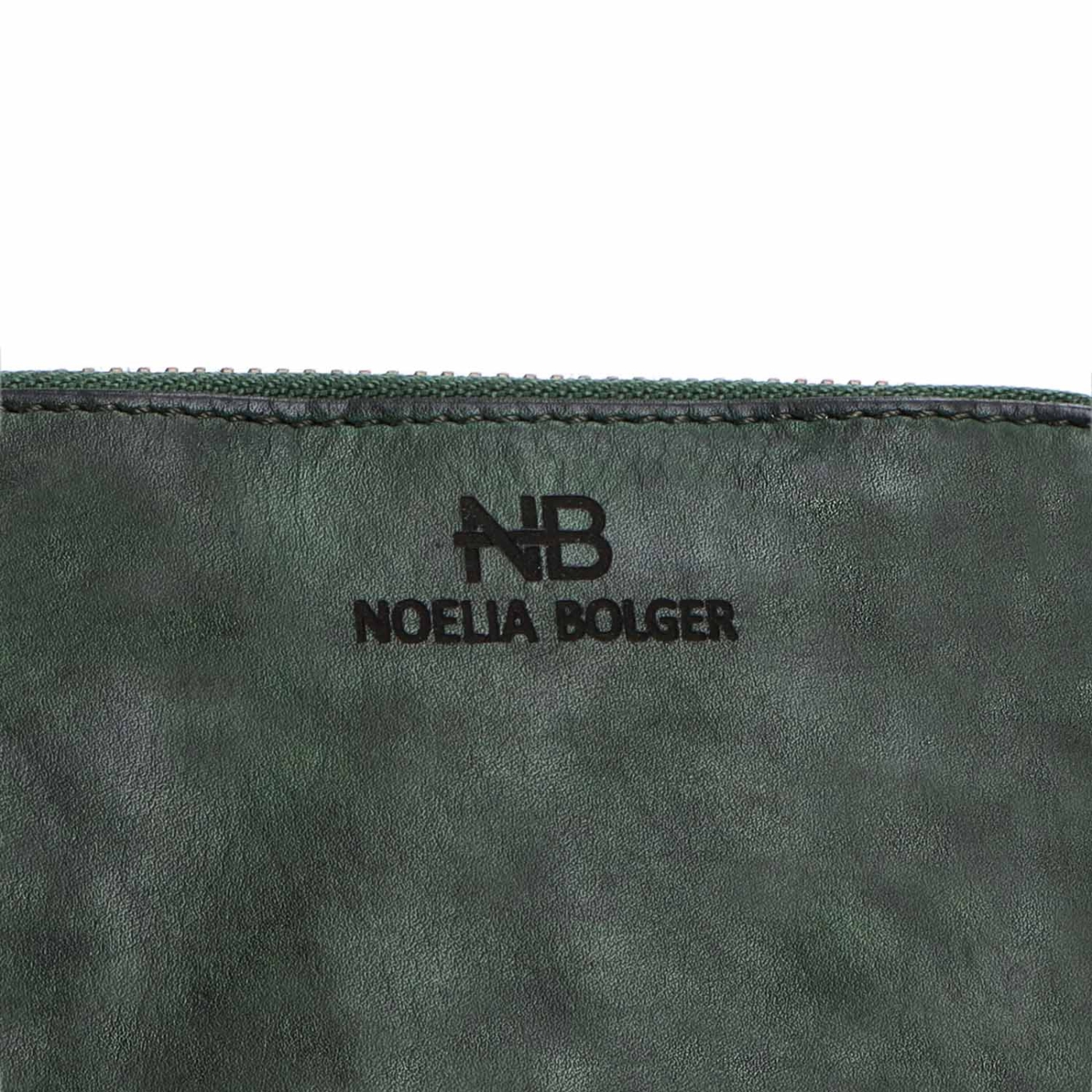 Praktická kožená peněženka s prošíváním Noelia Bolger materiál kůže zapínání na cvoček barva zelená velikost malá 5130 NB ZE Logo