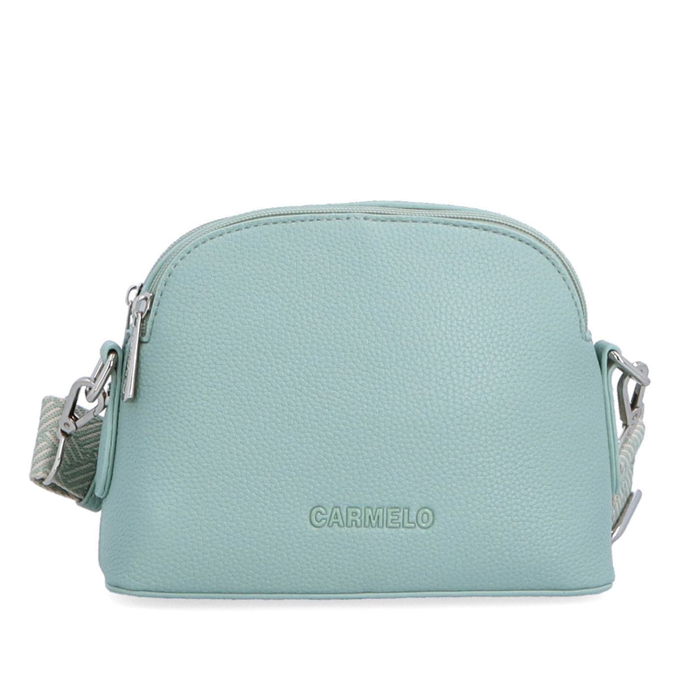 Malá crossbody kabelka s širokým popruhem Carmelo materiál syntetická kůže zapínání na zip barva zelená velikost malá 4355 SZE Zepředu